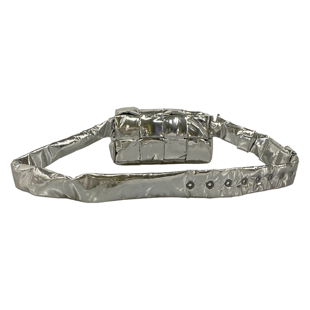 Bottega Veneta Waist Pouch the Padded Tech Cassette Maxi Intrecciato Silver — view 3