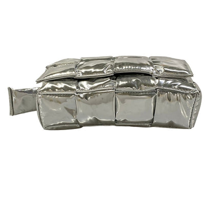 Bottega Veneta Waist Pouch the Padded Tech Cassette Maxi Intrecciato Silver — view 5