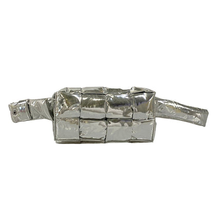 Bottega Veneta Waist Pouch the Padded Tech Cassette Maxi Intrecciato Silver