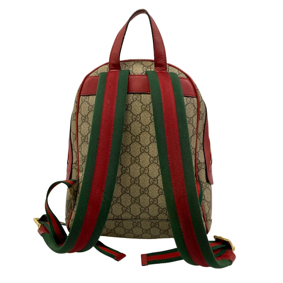 Gucci Backpack GG Supreme Beige Small Red Multi Embroidery Rose China Exclusive — view 3