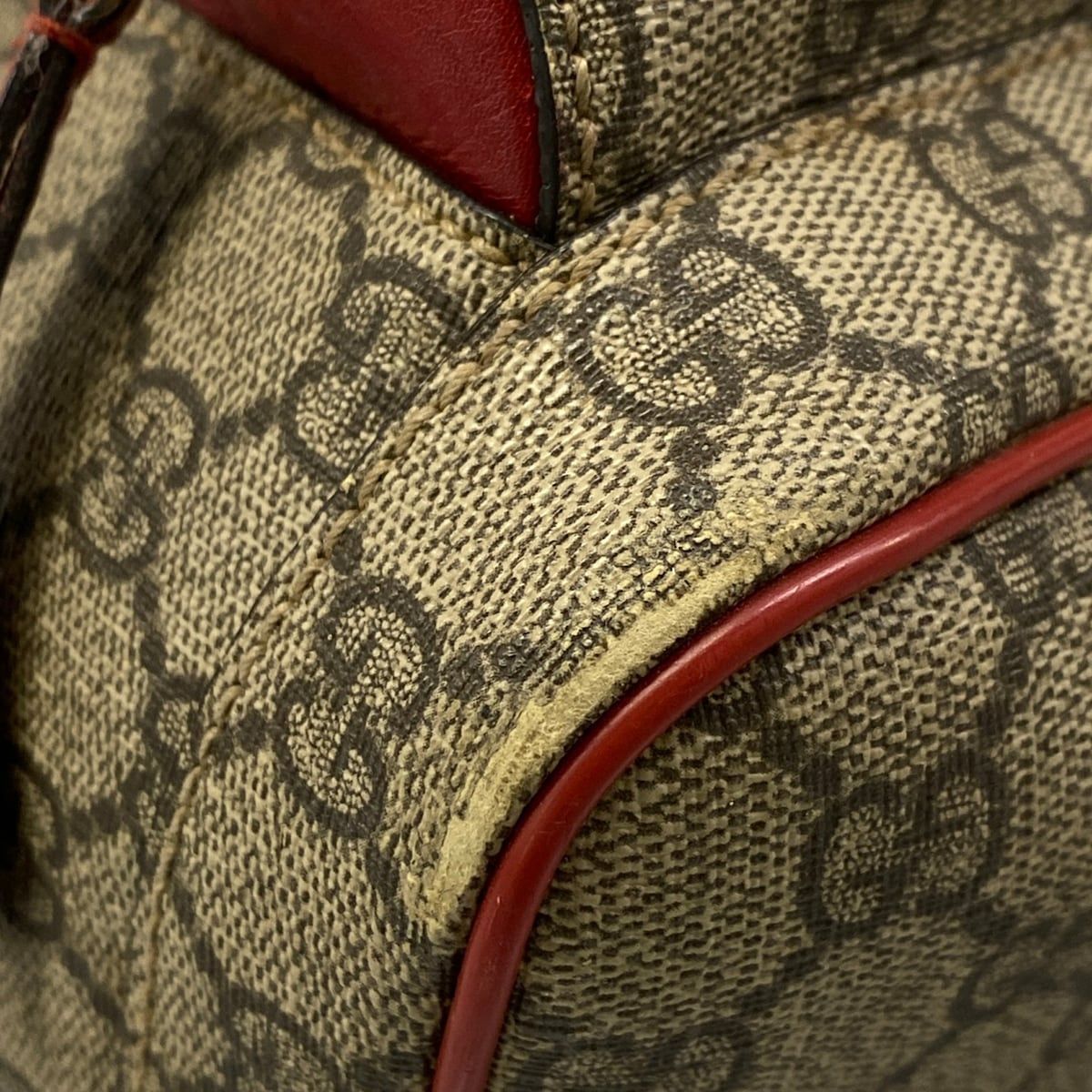 Gucci Backpack GG Supreme Beige Small Red Multi Embroidery Rose China Exclusive — view 6
