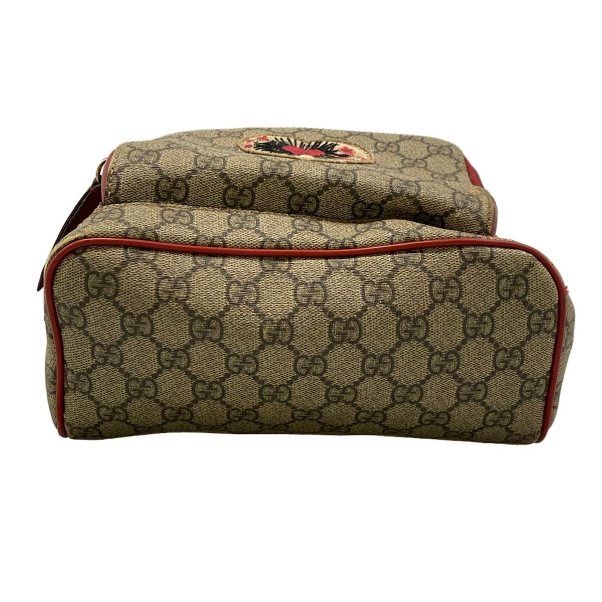 Gucci Backpack GG Supreme Beige Small Red Multi Embroidery Rose China Exclusive — view 5