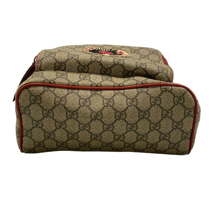 Gucci Backpack GG Supreme Beige Small Red Multi Embroidery Rose China Exclusive — view 5