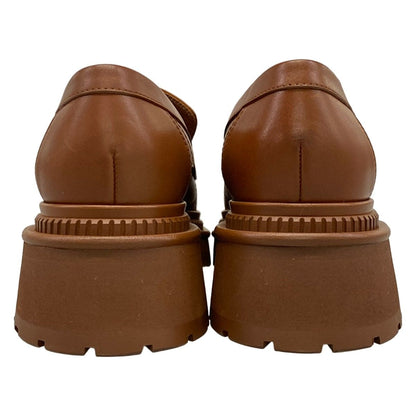 Chanel Loafers 37 Quilted Brown Gold CC Logo Leather — view 6