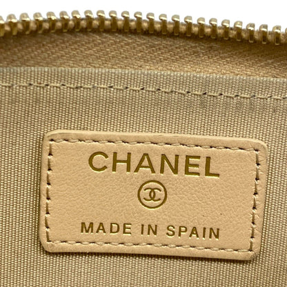 Chanel Coin Case 19 Beige Gold Lambskin — view 4
