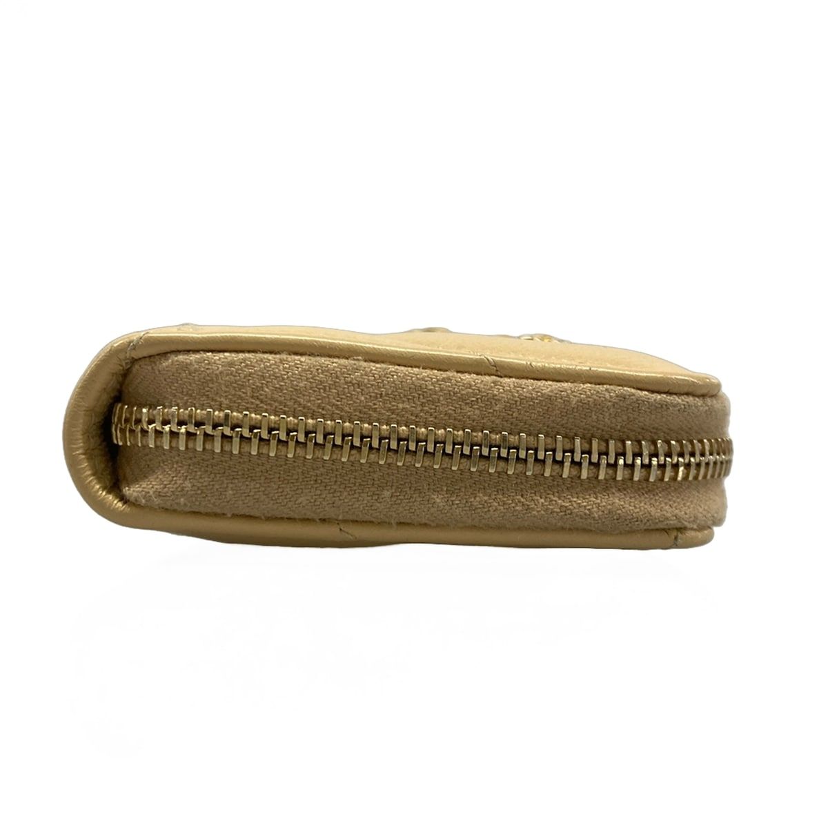 Chanel Coin Case 19 Beige Gold Lambskin — view 7