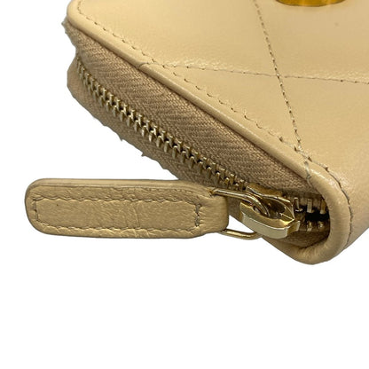 Chanel Coin Case 19 Beige Gold Lambskin — view 9