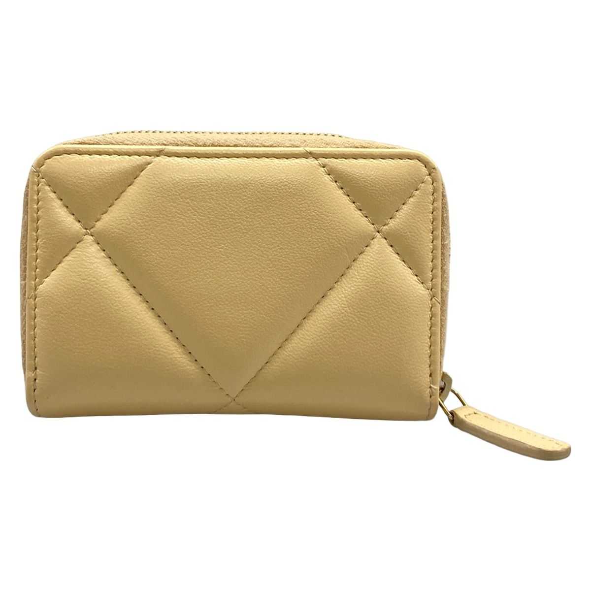 Chanel Coin Case 19 Beige Gold Lambskin — view 2