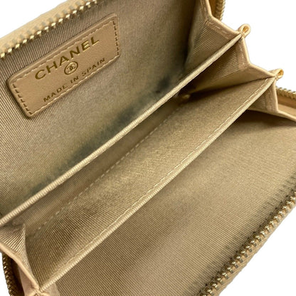 Chanel Coin Case 19 Beige Gold Lambskin — view 3