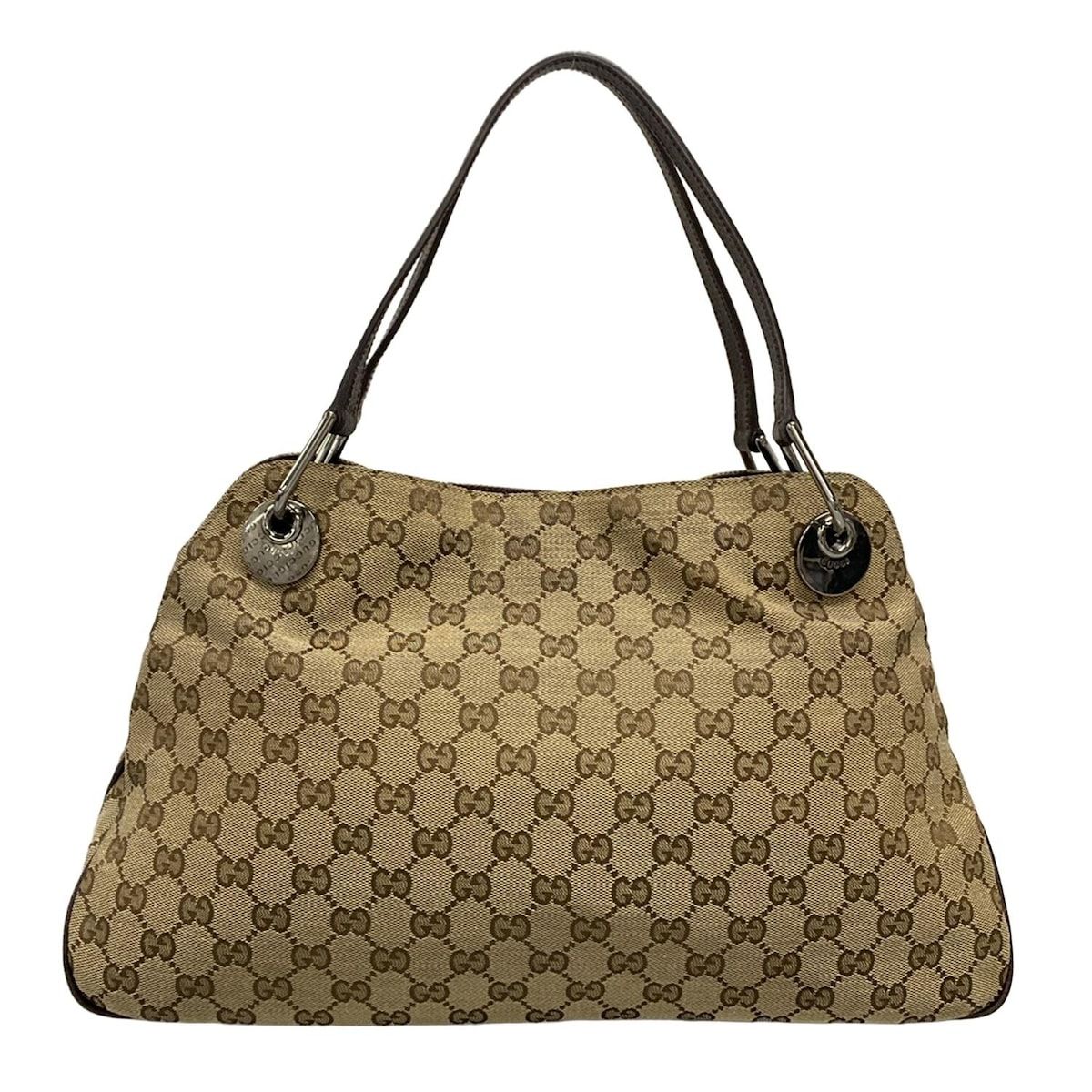 Gucci Tote Eclipse Beige Dark Brown Leather — view 3