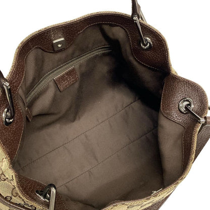 Gucci Tote Eclipse Beige Dark Brown Leather — view 7
