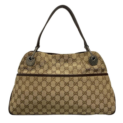 Gucci Tote Eclipse Beige Dark Brown Leather