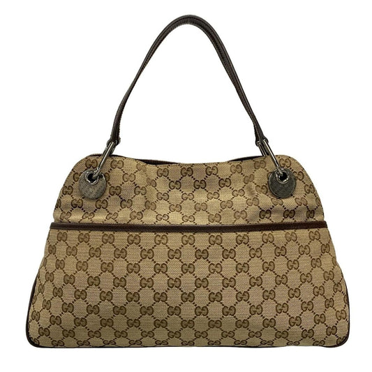Gucci Tote Eclipse Beige Dark Brown Leather