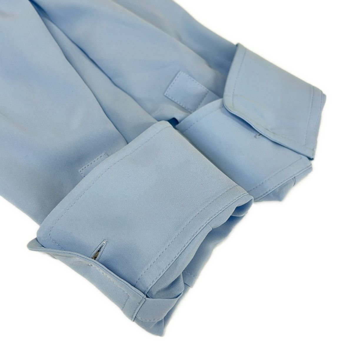 Louis Vuitton Long Sleeve Shirt Blouse 36 Lavalier Akm Ice Blue Silk — view 6