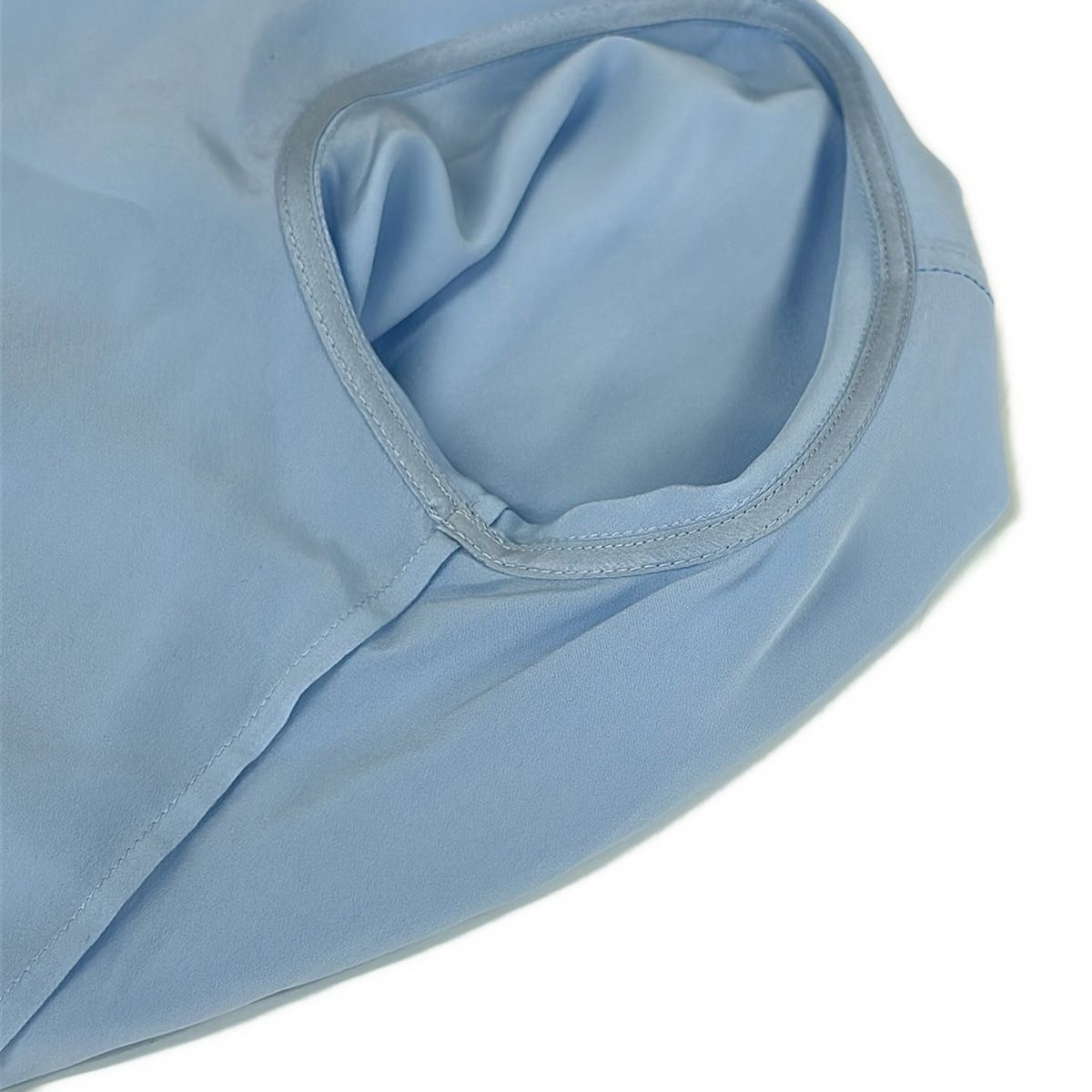Louis Vuitton Long Sleeve Shirt Blouse 36 Lavalier Akm Ice Blue Silk — view 8
