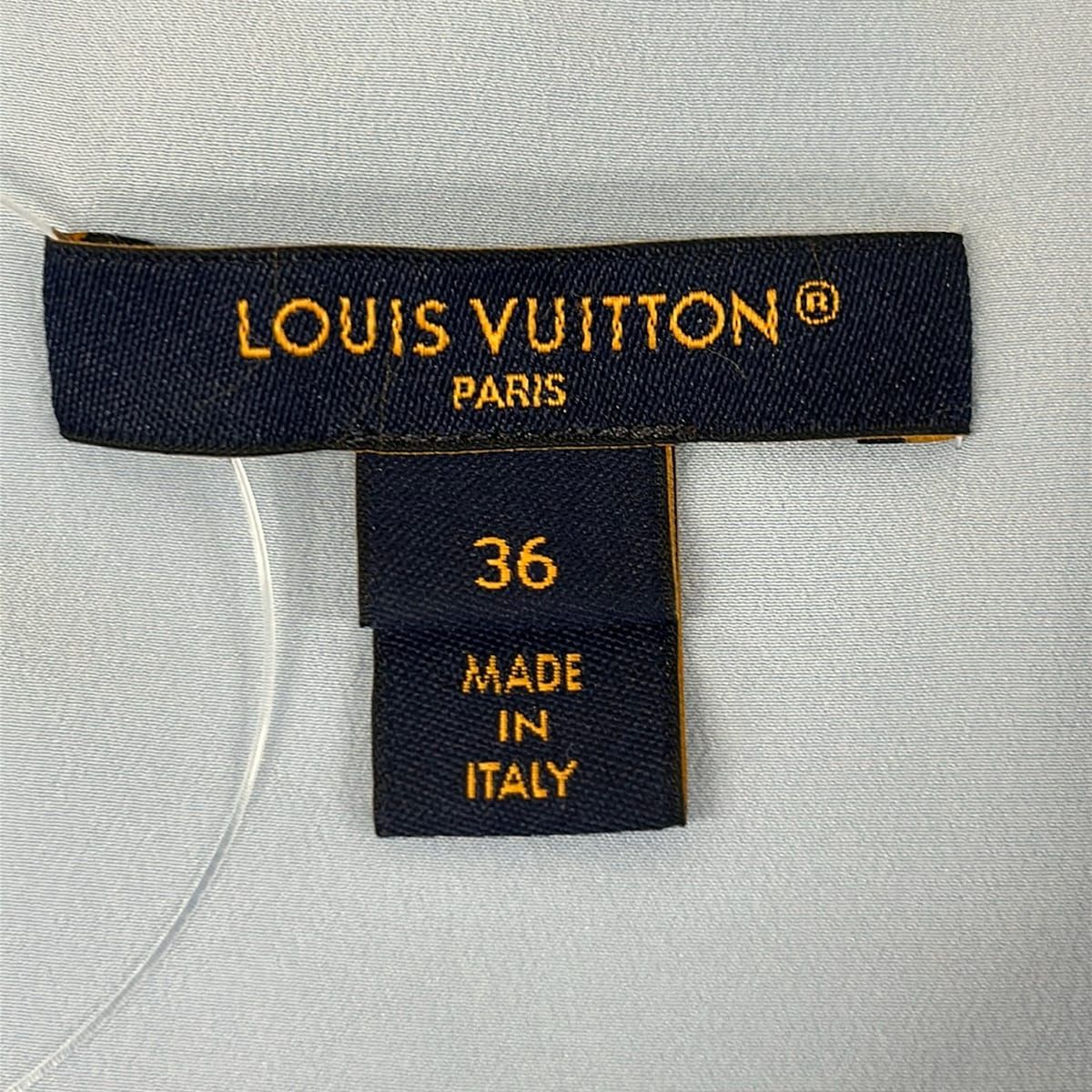 Louis Vuitton Long Sleeve Shirt Blouse 36 Lavalier Akm Ice Blue Silk — view 3