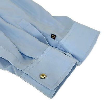 Louis Vuitton Long Sleeve Shirt Blouse 36 Lavalier Akm Ice Blue Silk — view 5