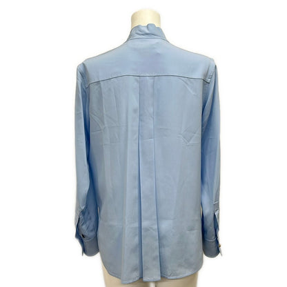 Louis Vuitton Long Sleeve Shirt Blouse 36 Lavalier Akm Ice Blue Silk — view 2