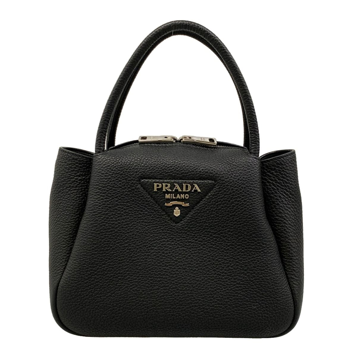 Prada Handbag Full Vitello Daino Soft Leather Mini Black