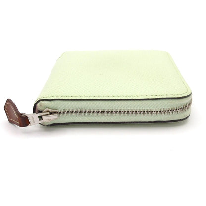 Hermes Coin Case Azap Compact Silk in Vert Fizz Zip Around Silver — view 9