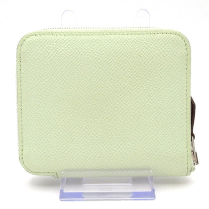 Hermes Coin Case Azap Compact Silk in Vert Fizz Zip Around Silver — view 2