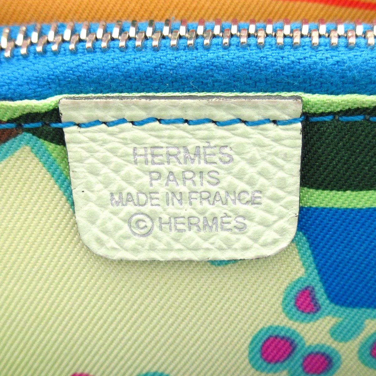 Hermes Coin Case Azap Compact Silk in Vert Fizz Zip Around Silver — view 5
