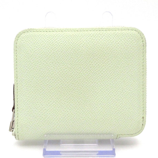 Hermes Coin Case Azap Compact Silk in Vert Fizz Zip Around Silver