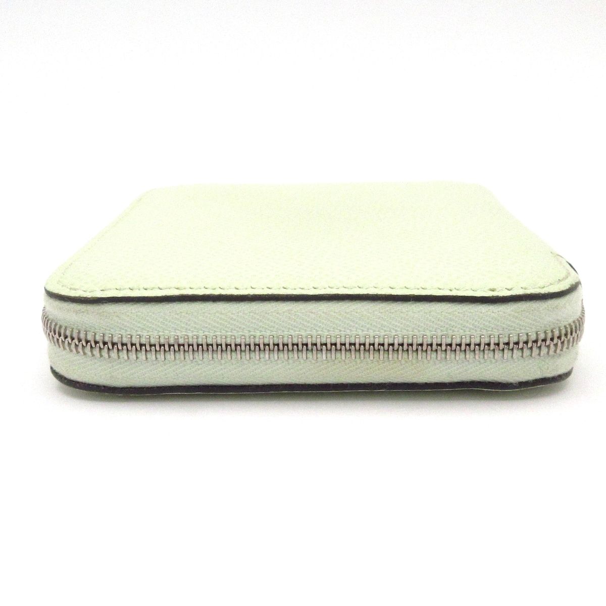 Hermes Coin Case Azap Compact Silk in Vert Fizz Zip Around Silver — view 8