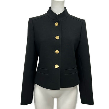Louis Vuitton Jacket 36 LV Button Officer Uvf Black Long Sleeve Spring Autumn