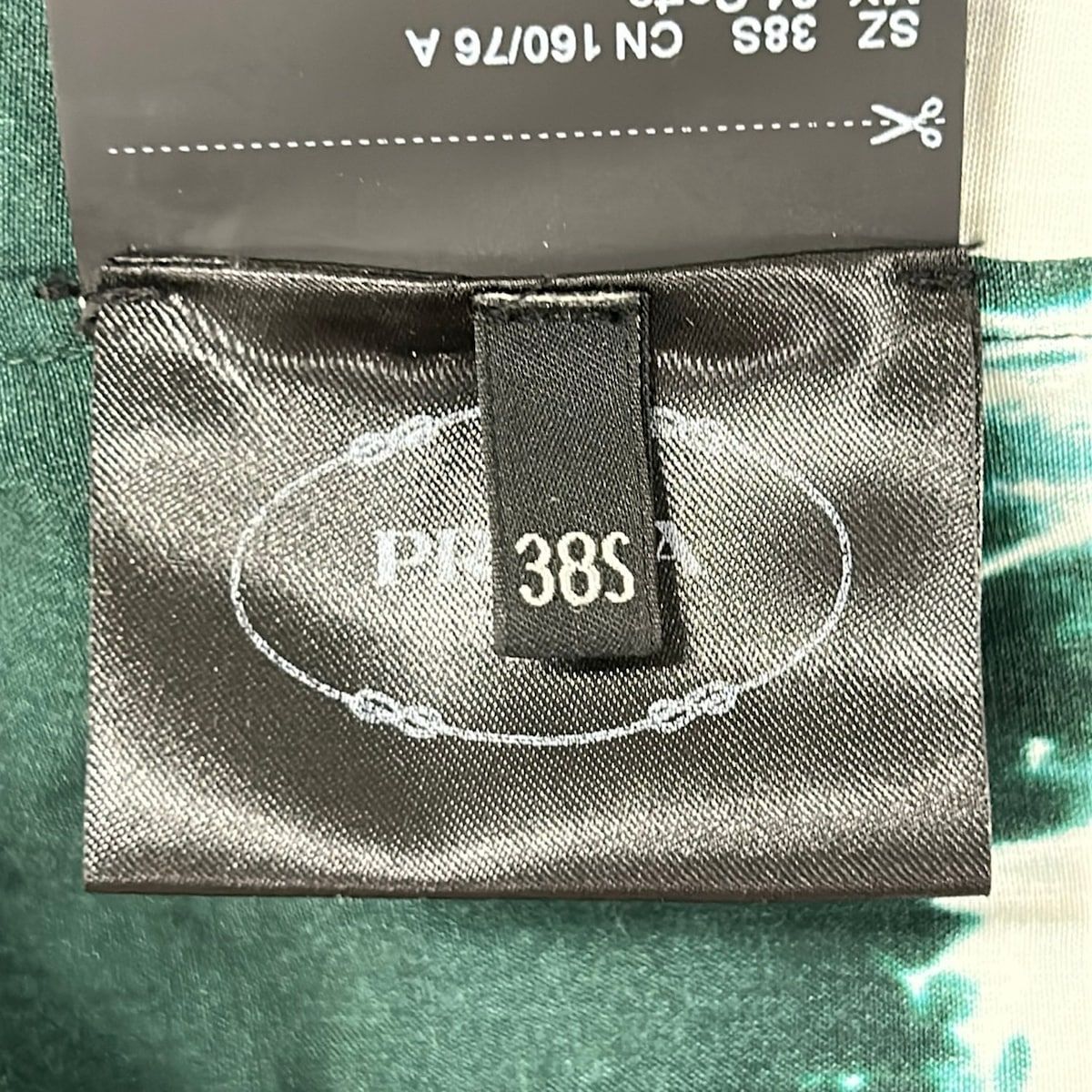 Prada Dress 38 Green White Sleeveless Ribbon Pleats Cotton — view 5