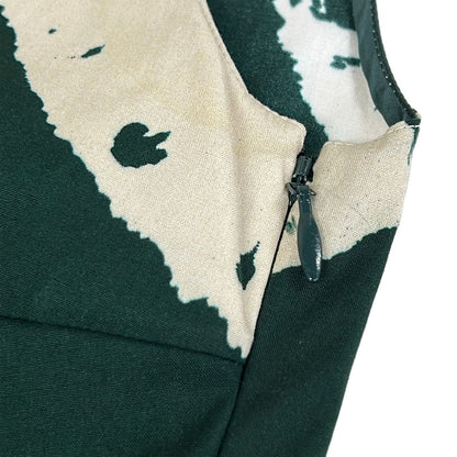Prada Dress 38 Green White Sleeveless Ribbon Pleats Cotton — view 9