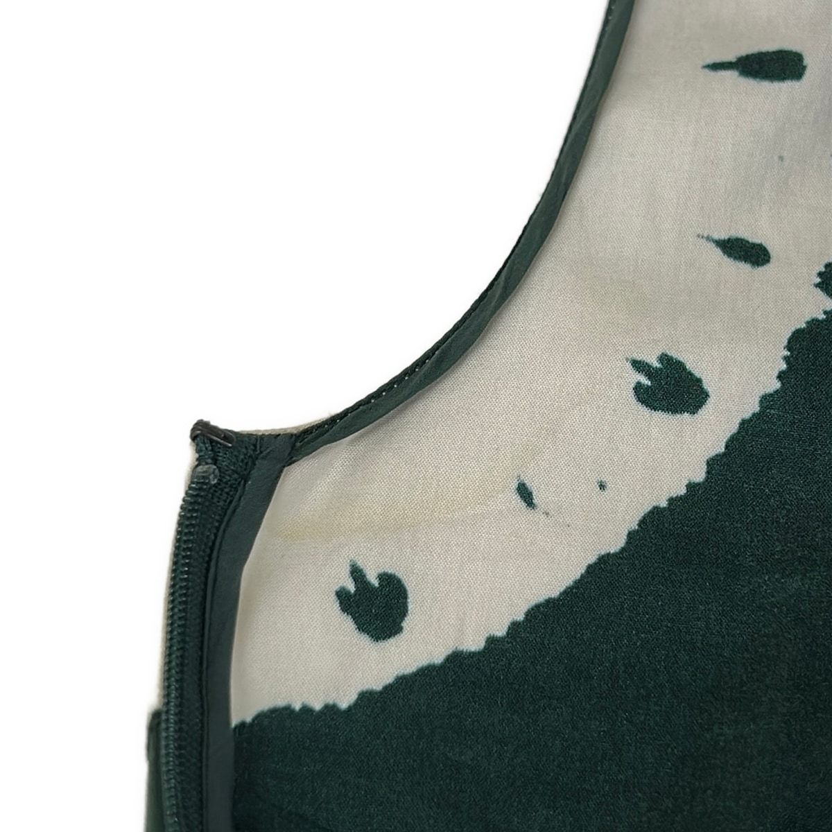 Prada Dress 38 Green White Sleeveless Ribbon Pleats Cotton — view 6