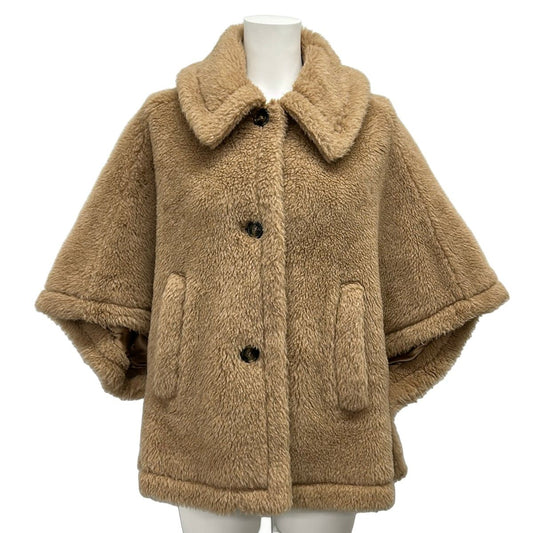 Max Mara Poncho SM Teddy Bear Cape Brown Winter Alpaca