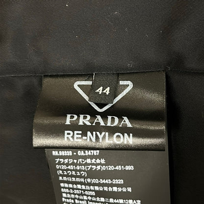 Prada Jacket 44 Hooded Tailored Black Silver Re-Nylon — view 5