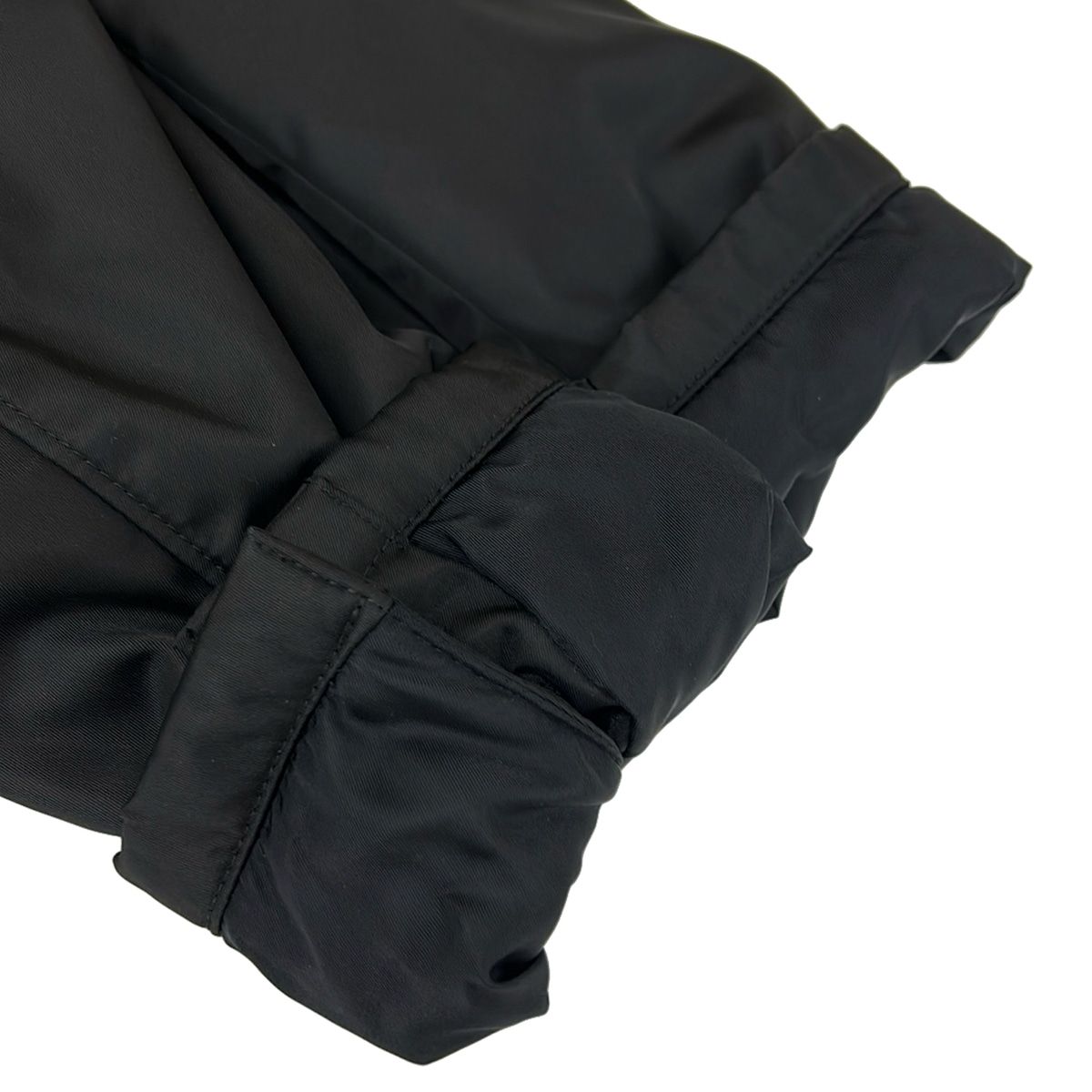 Prada Jacket 44 Hooded Tailored Black Silver Re-Nylon — view 7