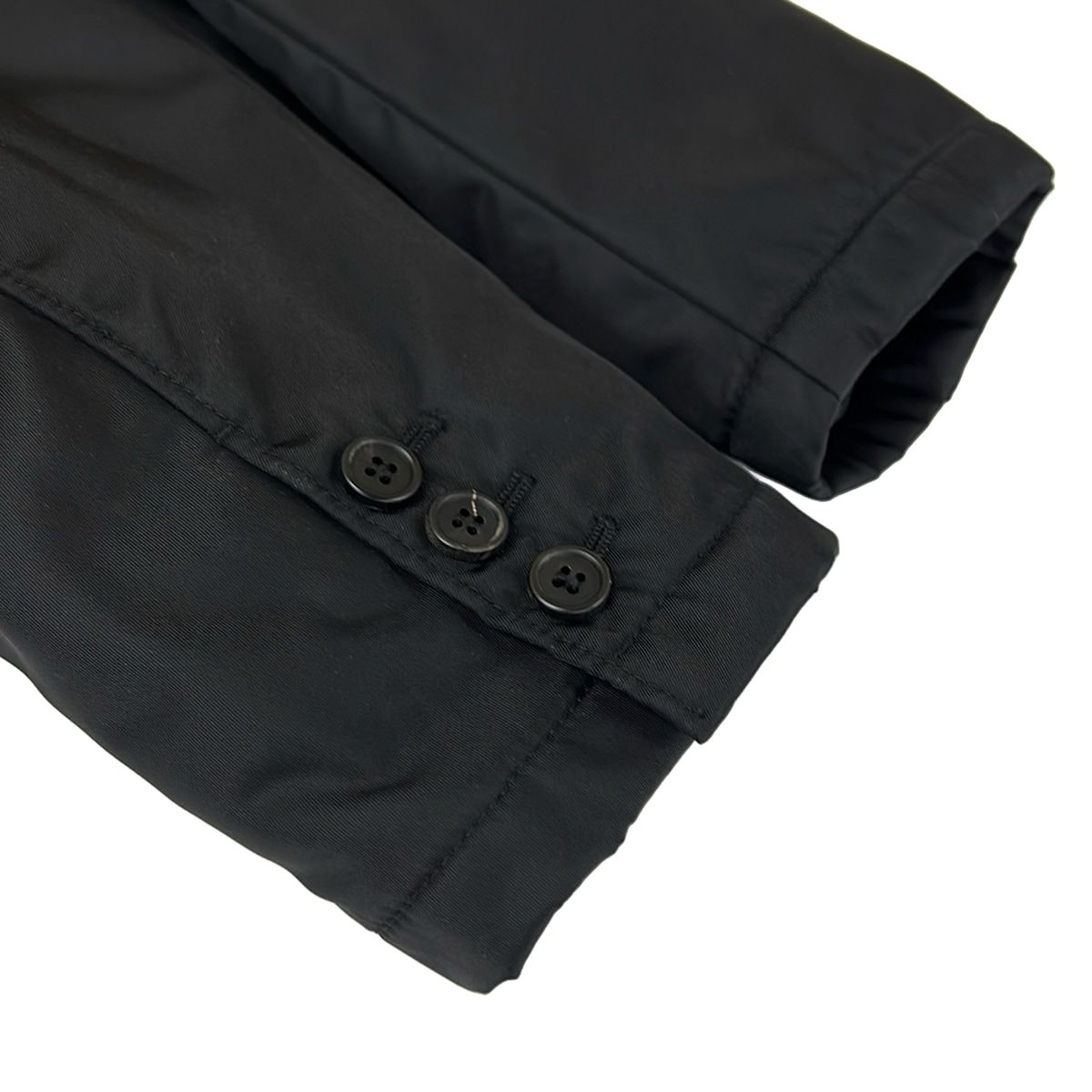 Prada Jacket 44 Hooded Tailored Black Silver Re-Nylon — view 6