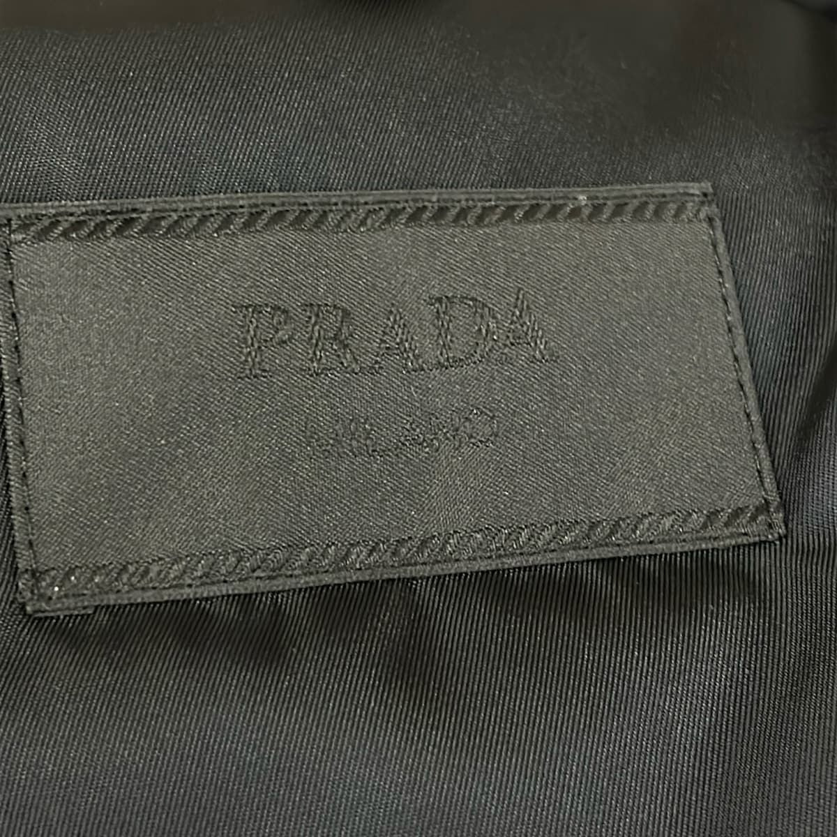 Prada Jacket 44 Hooded Tailored Black Silver Re-Nylon — view 3