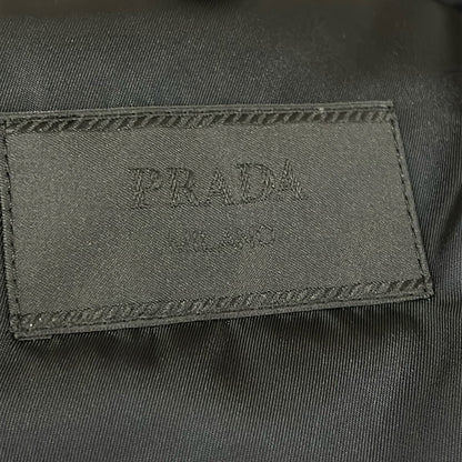 Prada Jacket 44 Hooded Tailored Black Silver Re-Nylon — view 3