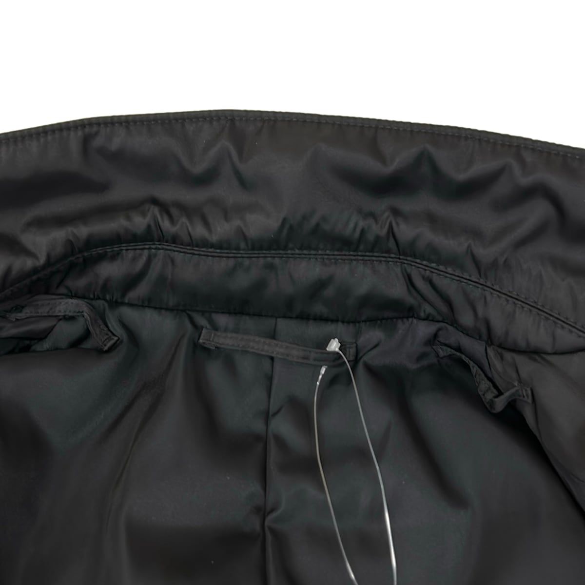 Prada Jacket 44 Hooded Tailored Black Silver Re-Nylon — view 8