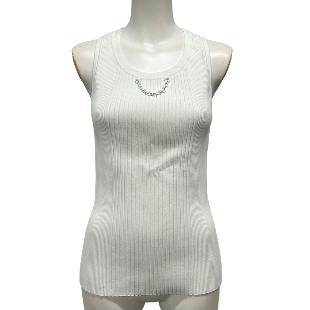 Louis Vuitton Tank Top XS Ribbed Yb9 White