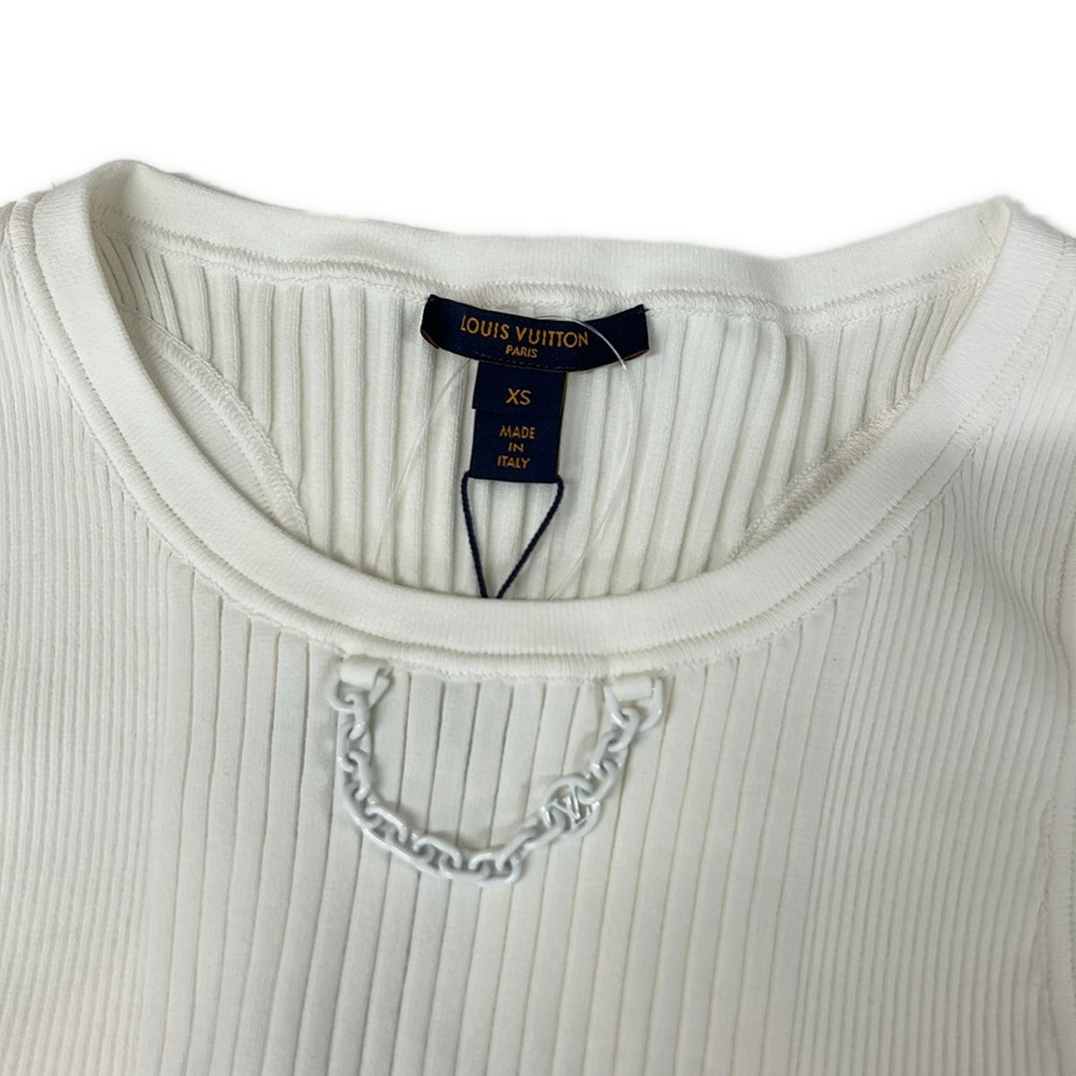 Louis Vuitton Tank Top XS Ribbed Yb9 White — view 7