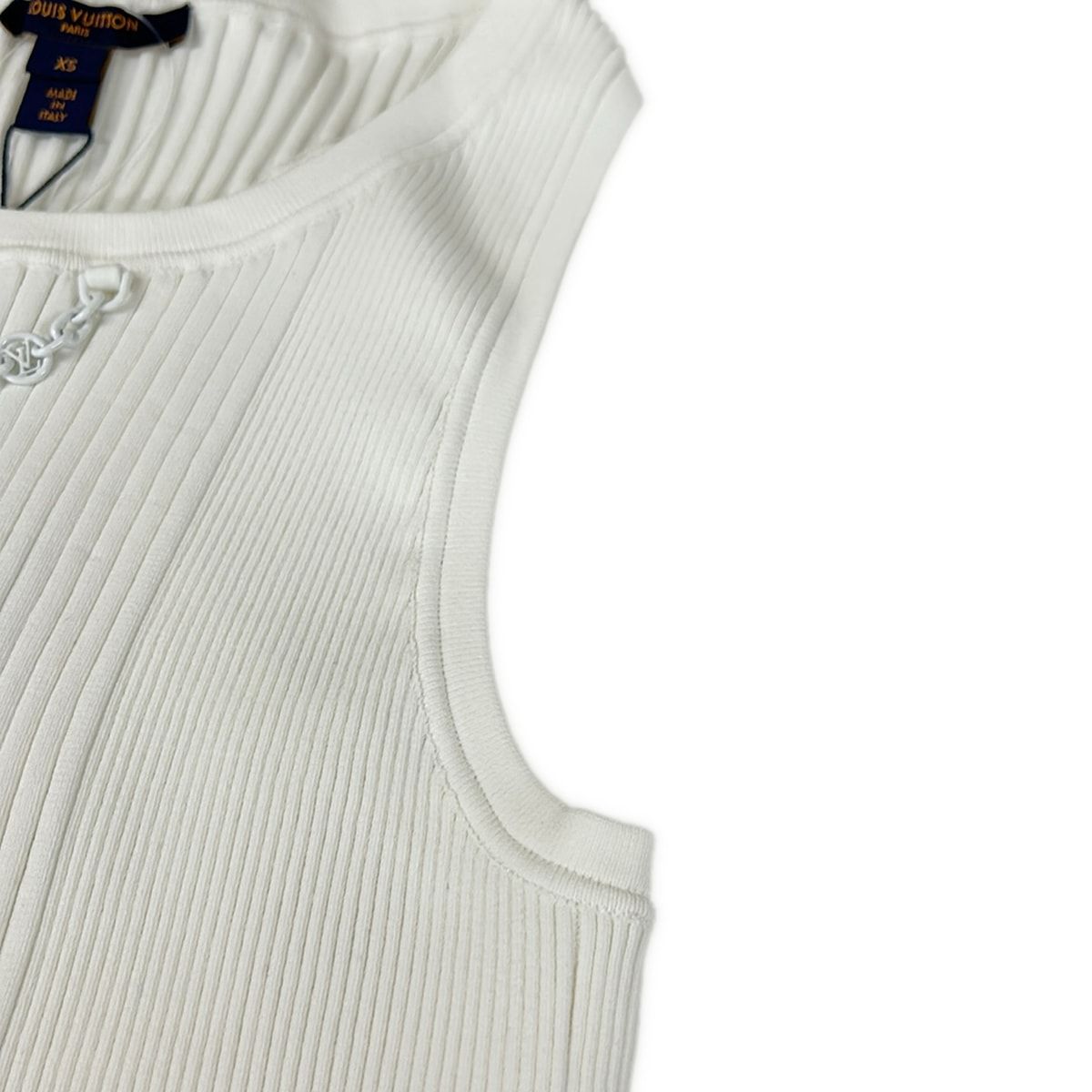 Louis Vuitton Tank Top XS Ribbed Yb9 White — view 5