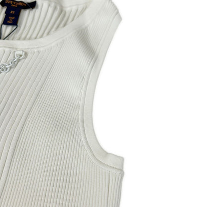 Louis Vuitton Tank Top XS Ribbed Yb9 White — view 5