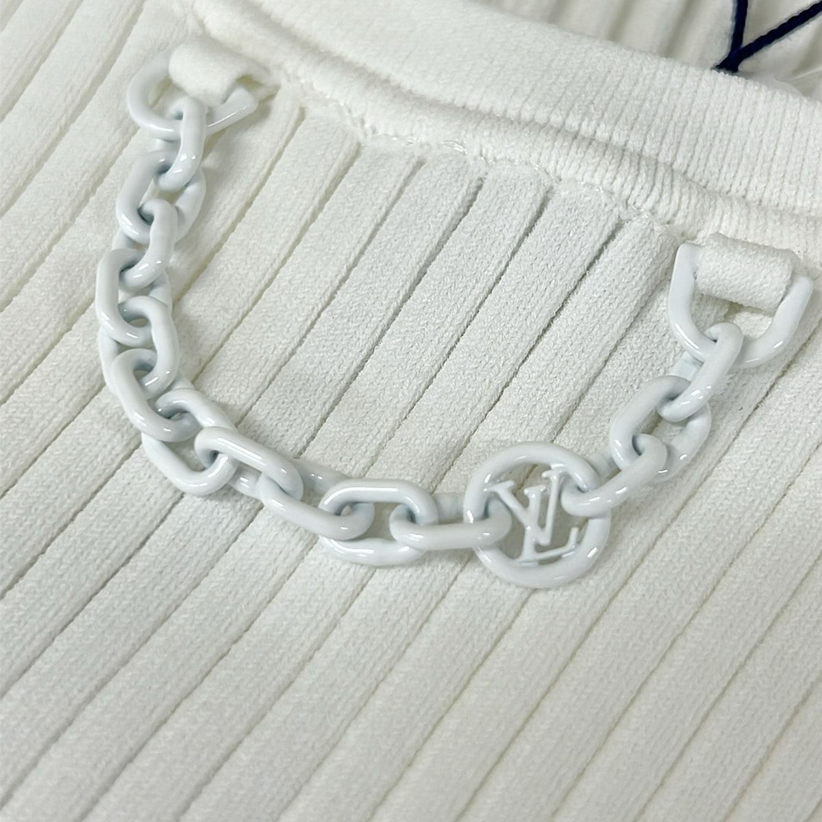 Louis Vuitton Tank Top XS Ribbed Yb9 White — view 9
