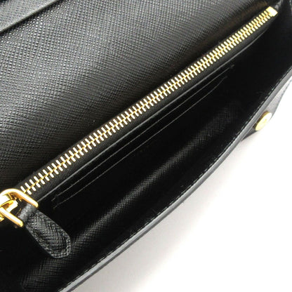 Prada Wallet Black Gold Chain Leather — view 4