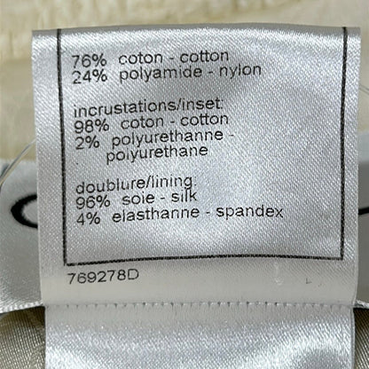 Chanel Jacket 34 Ivory Light Blue Long Sleeve Tweed Autumn Winter Cotton — view 4