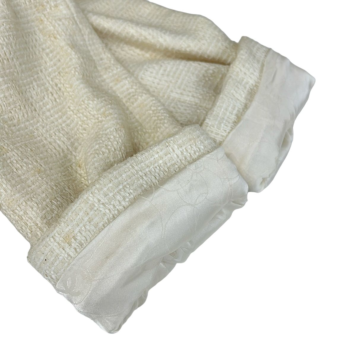 Chanel Jacket 34 Ivory Light Blue Long Sleeve Tweed Autumn Winter Cotton — view 6