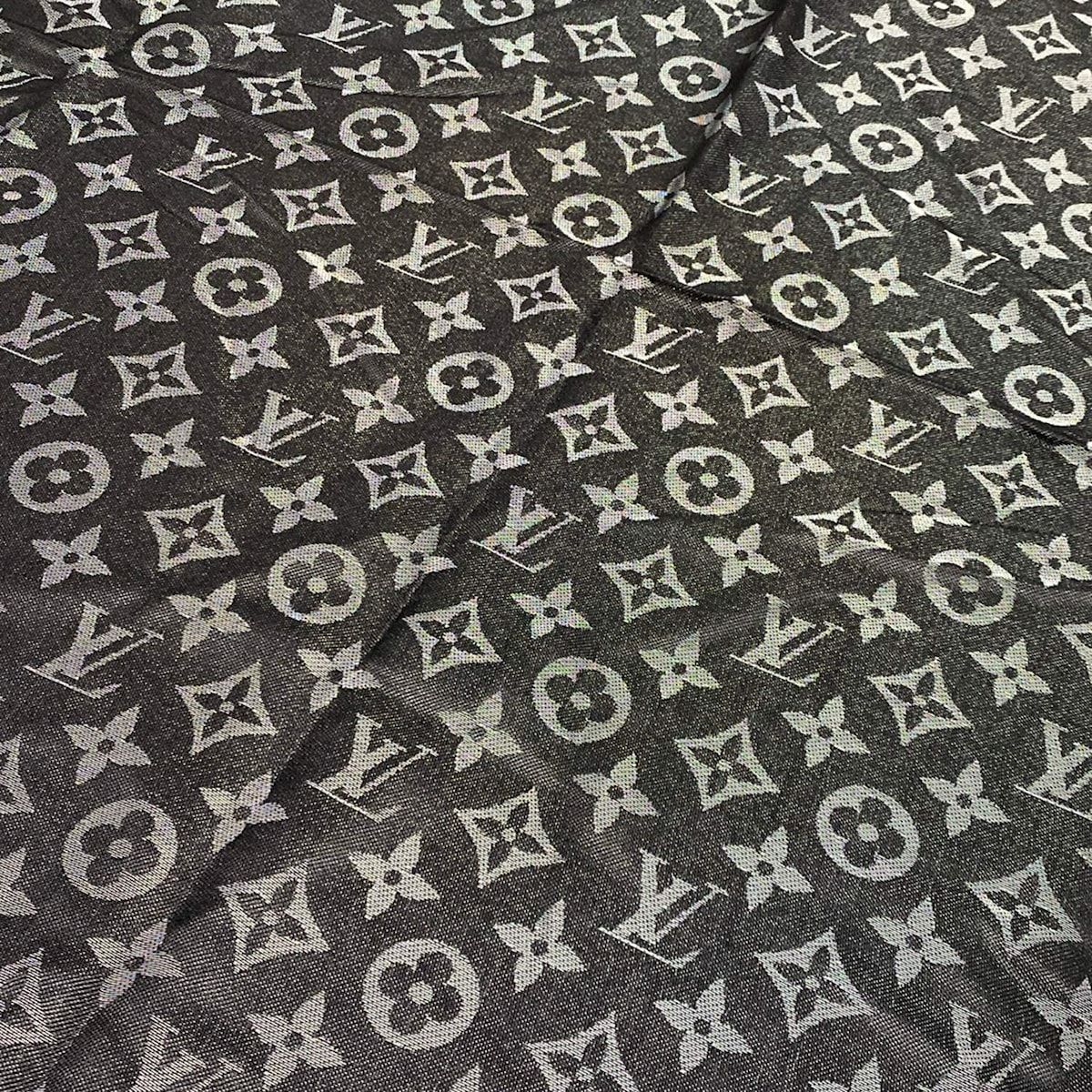 Louis Vuitton Shawl Monogram Shine Noir Wool Silk Scarf — view 3