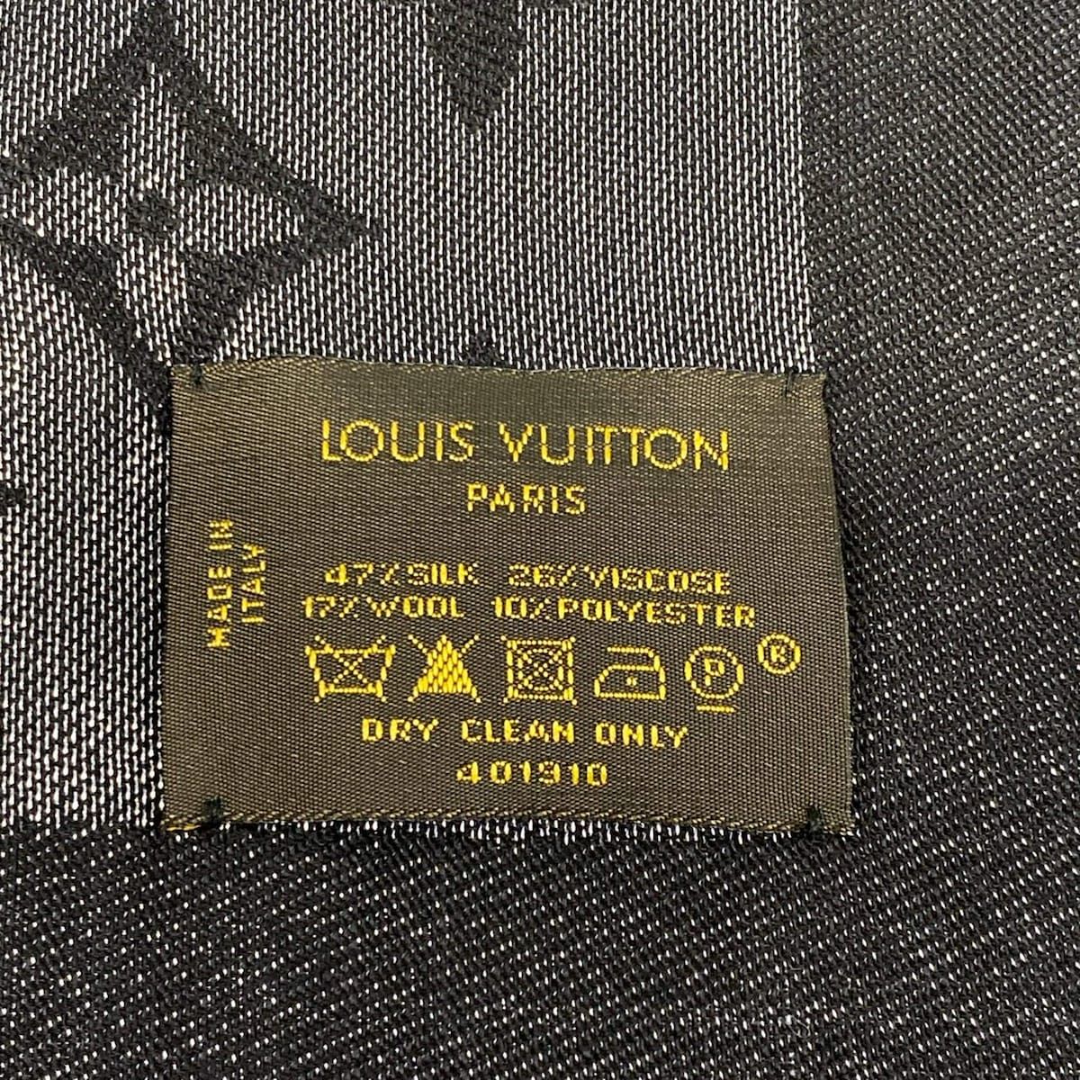 Louis Vuitton Shawl Monogram Shine Noir Wool Silk Scarf — view 2