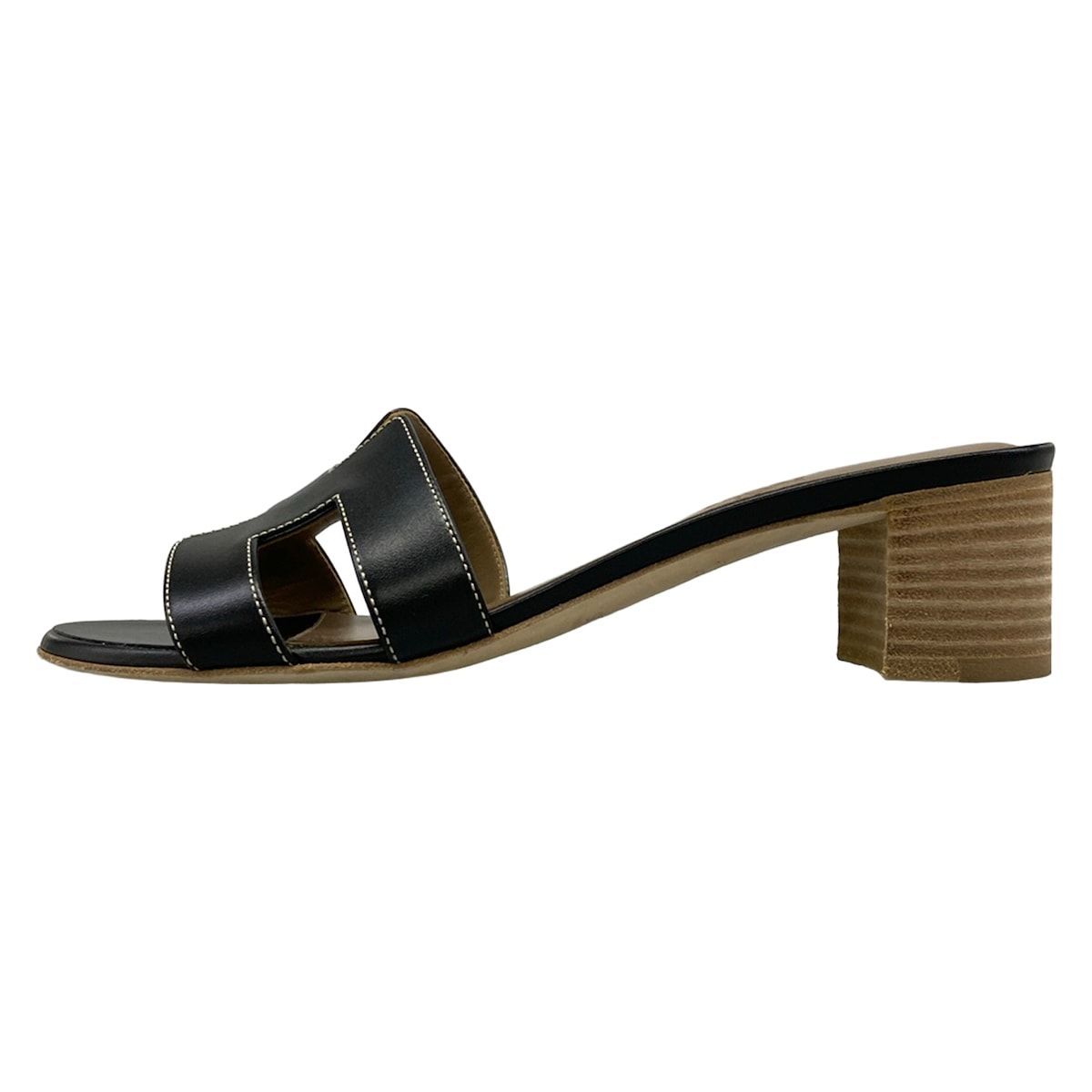 Hermes Sandals 36.5 Oasis Black
